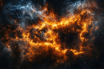 A vibrant nebula in a dark space.