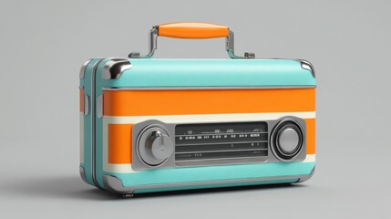 A suitcase styled after an oldfashioned radio