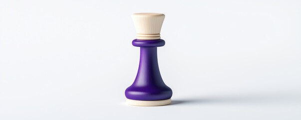 A vibrant purple and wood game piece standing tall against a clean, minimalistic background, ideal for game enthusiasts.