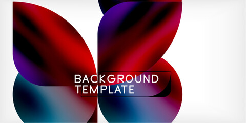 Triangles, circles, petals geometric shapes illustration