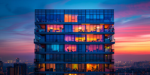 Fototapeta premium Luxury High-Rise Apartment Architecture 