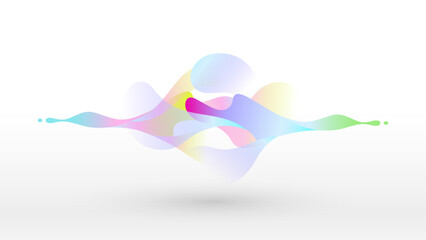 Colorful motion sound wave abstract element art background