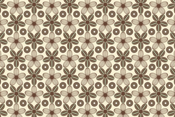 Floral style geometric shapes seamless repeat pattern