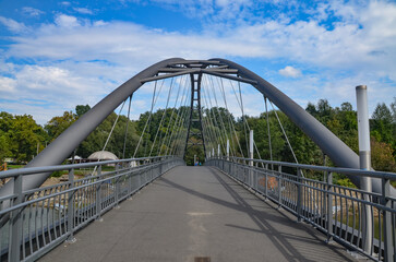 Obraz premium footbridge, bridge for pedestrians and cyclists in Żywiec