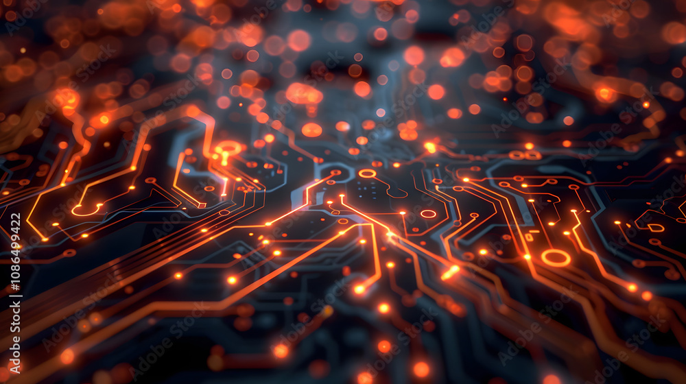 Poster circuit composed of abstract graphics,science and technology background