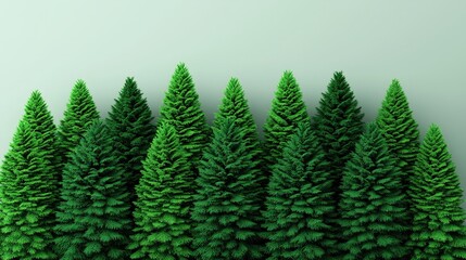 Lush Evergreen Forest Green Coniferous Trees Nature Background