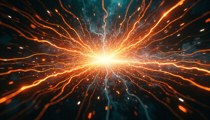 Energy Burst Exploding from a Dark Void