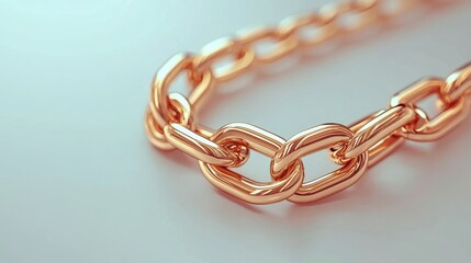 Obraz premium Rose Gold Chain Links Closeup Luxury Jewelry Metal Connection