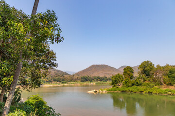 Mekong river landscape. Luang Prabang, Laos.