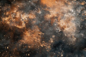 Obraz premium Abstract orange, gray and black space nebula with stars.