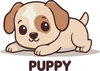 puppy sitting, vector art