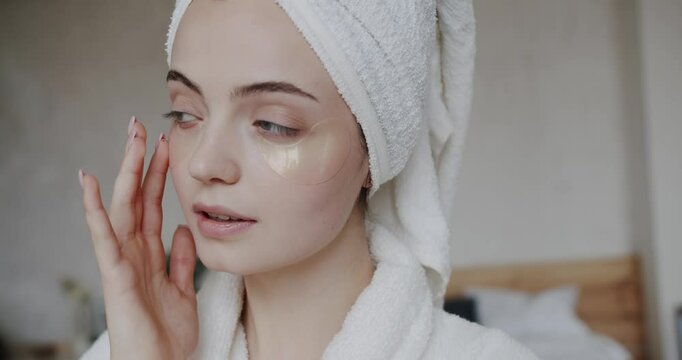 Perfect clean fresh skin care treatment or cosmetic beauty. Skin rejuvenation facelift treatment woman face. Healthy dry skin care beauty concept, cosmetics and anti age plastic surgery.