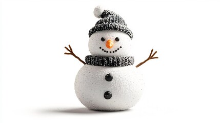 Obraz premium Festive Snowman Figure Dressed in Holiday Attire with Carrot Nose and Coal Eyes