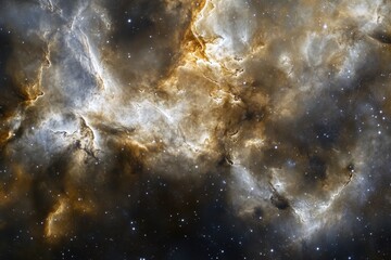 Obraz premium Cosmic Nebula with swirling clouds of gas and dust.