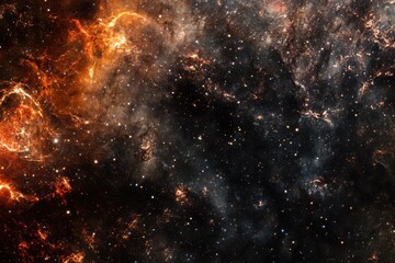 Cosmic Nebula with swirling gas and stars.