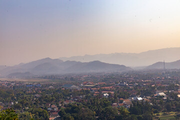 Panorama of Luang Prabang city. Luang Prabang, Laos.