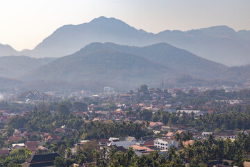 Fototapeta premium Panorama of Luang Prabang city. Luang Prabang, Laos.