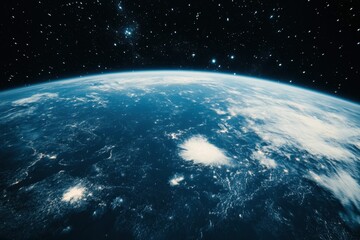 Obraz premium Earth from space with stars in the background.