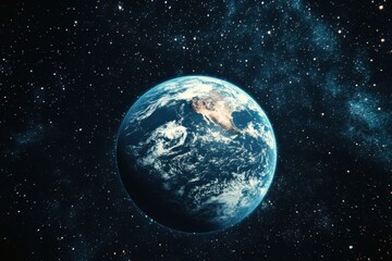 Obraz premium Earth from space with stars.