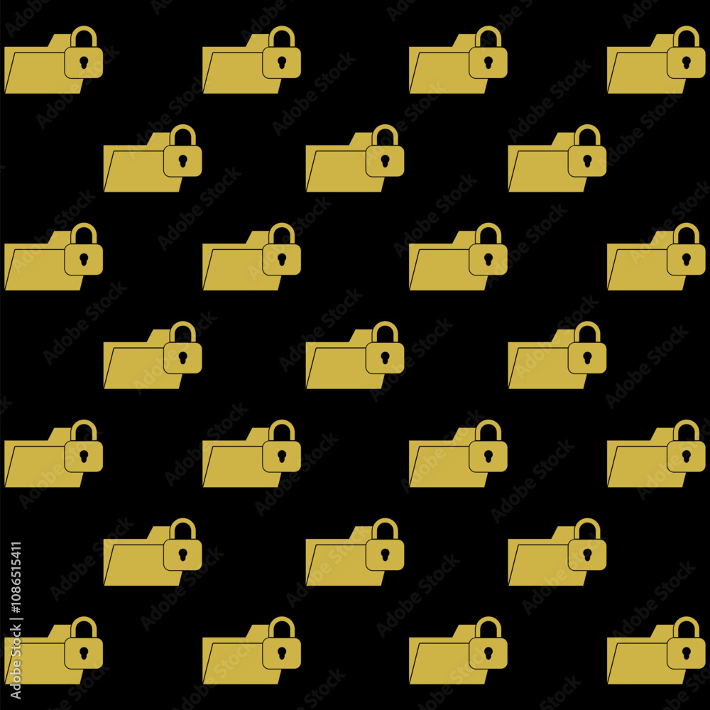 Poster data breach security pattern isolated on black background