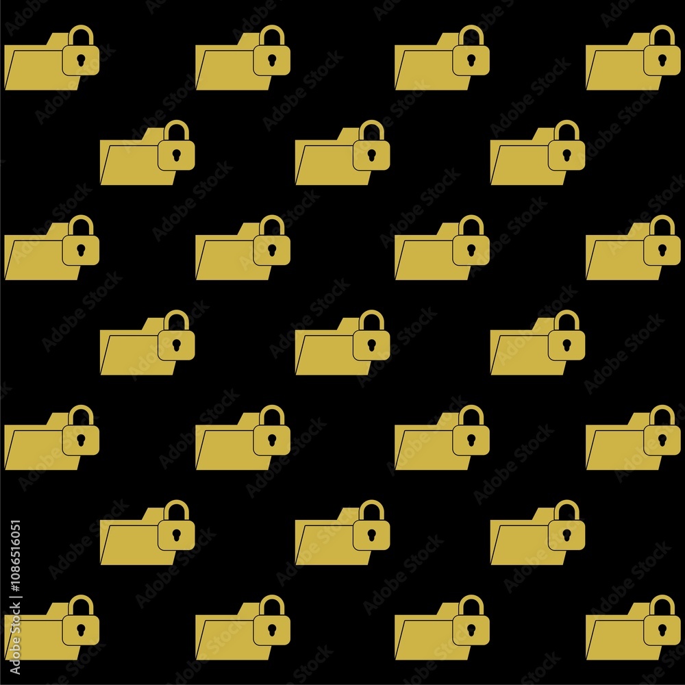 Poster data breach security pattern isolated on black background