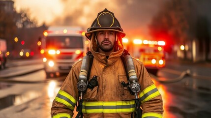 Firefighter directing traffic during a rescue
