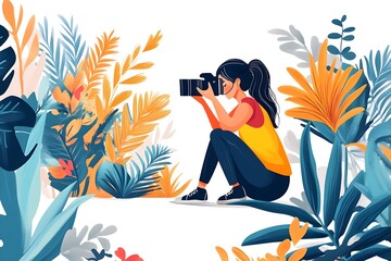 Flat Design World Photography Day Concept Background photo earth camera image poster technology nature day film international lens picture illustration photographer design vector