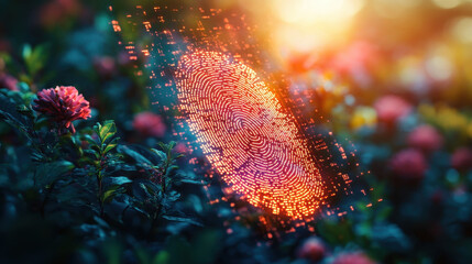 Fototapeta premium Personal Identification Technology in Modern System