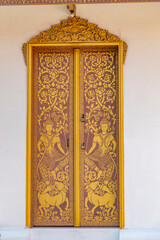 The Buddhist Temple door. Luang Prabang, Laos.