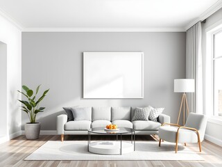 blank white frame mockup