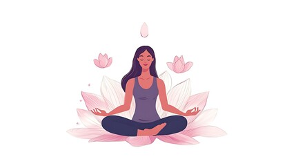 Woman Meditating in a Serene Forest