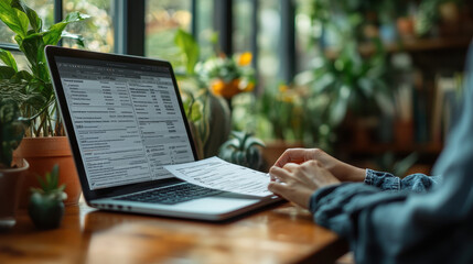 Digital Statements and Invoices, Online Finance Concept