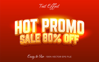 Hot Promo text effect, luxury texture graphic style banner template design background