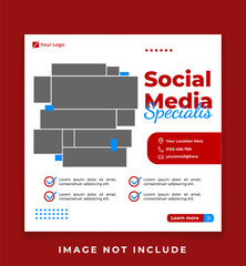 Social Media Specialis poster design template creative and modern style banner