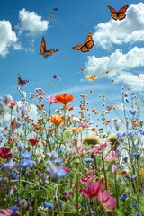 butterflies and flowers