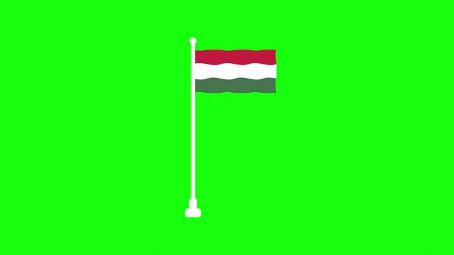 hungary flag waving on a green screen.