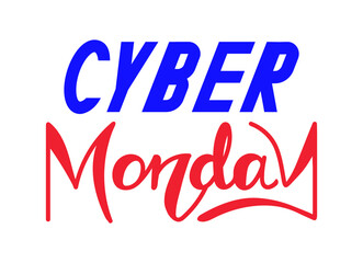 Cyber Monday hand drawn typography text