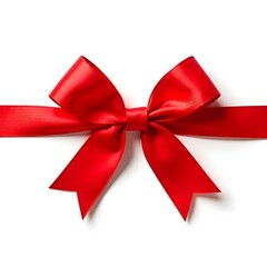 Naklejka premium ribbon, bow, red, loop, tied, perfect, decoration, gift, festive, isolated, background, white, elegant, holiday, Christmas, wrapping, present, decorative, beautiful, glossy, shiny, festivebow, 