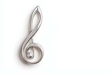 Obraz premium Elegant Silver Music Note on a Plain Background