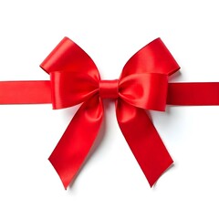 ribbon, bow, red, loop, tied, perfect, decoration, gift, festive, isolated, background, white, elegant, holiday, Christmas, wrapping, present, decorative, beautiful, glossy, shiny, festivebow, 
