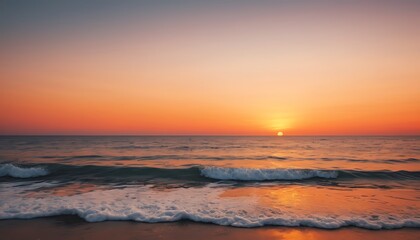 Fototapeta premium Captivating sunset over ocean with tropical beach natural beauty majestic view
