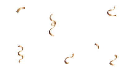 Falling shiny gold confetti. Glitter confetti frame on long background. Anniversary celebration banner. Bright festive tinsel. Birthday party. Holiday design elements. Vector illustration