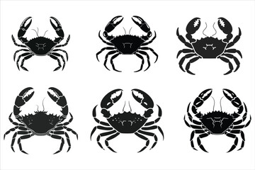 Crab Silhouette Bundle Set, Seafood Crab Silhouette