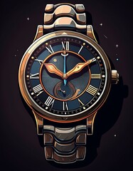 watch on a black background