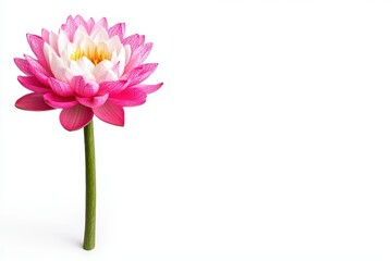 Beautiful Pink Lotus Flower with White Petals