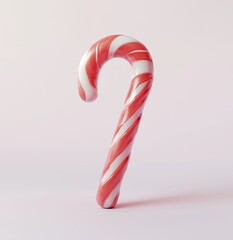 Candy Cane, Festive Holiday Treat, Fun Cheerful Classic Seasonal Winter Sweets, Isolated 3d Rendered Snack Foods