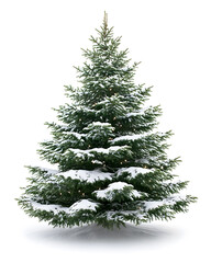Fototapeta premium Christmas tree which has not decorated yet with an isolated white background