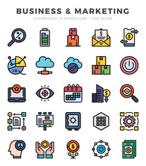 Business & Marketing Icon Bundle 25 Icons for Websites and Apps