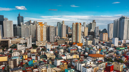 Urban landscape of Makati city. Aerial view