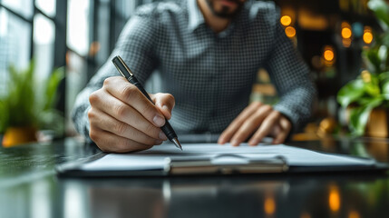 Service Guarantee Concept with Businessman Writing